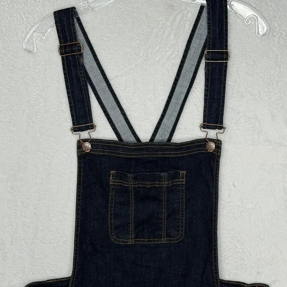 Wax Jeans Shortalls Dark‎ Blue Overalls Shorts Distressed Stretch Size 2X/3X